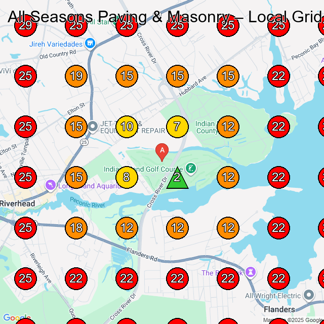 All Seasons Paving & Masonry GeoGrid visibility map for Paving Contractor in None